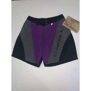 Deadstock NWT Vintage Oneill Swim Trunks Shorts Spellout USA Made SZ 29 Purple